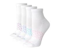 Hanes Tobilleros Acolchados, Calcetines de Tobillo Activos absolutos para Mujer, Puntera sin Costuras, 4-prs, Blanco, 4-8 (Pack de 4)