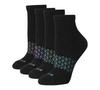 Hanes Tobilleros Acolchados, Calcetines de Tobillo Activos absolutos para Mujer, Puntera sin Costuras, 4-prs, Negro, 4-8 (Pack de 4)
