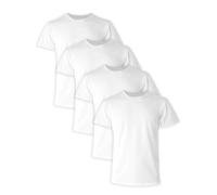 Hanes Ultimate Comfort Fit - Playera de algodón elástico con Cuello Redondo para Hombre, Paquete de 4 Ropa Interior para Hombre, Blanco - 4 Paquetes, S