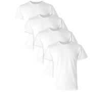 Hanes Ultimate Comfort Fit - Playera de algodón elástico con Cuello Redondo para Hombre, Paquete de 4 Ropa Interior para Hombre, Blanco - 4 Paquetes, L