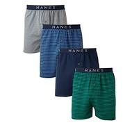 Hanes Ultimate FreshIQ - Paquete de 5 calzoncillos tipo bóxer de punto con cintura expuesta teñida y cintura ComfortFlex para hombre, Colores surtidos, L