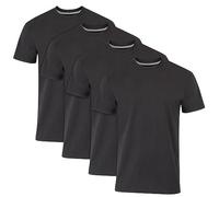 Hanes Ultimate Men's 4-Pack FreshIQ Black Slim Fit Crew T-Shirt,Black,Medium