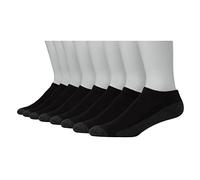 Hanes Ultimate - Pack de 8 calcetines de corte bajo para control de olores, color blanco, Black 8 Pairs, Talla única