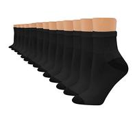 Hanes Value, Ankle Soft Moisture-Wicking Socks, Available in 10 and Packs Calcetines, Negro-Paquete de 14, 32-36 (Pack Mujer
