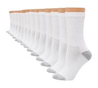 Hanes Value, Crew Soft Moisture-Wicking Socks, Available in 10 and Packs Calcetines, Blanco-Paquete de 14, 4-8 (Pack Mujer