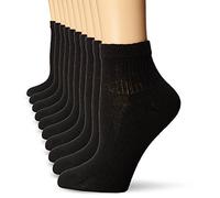 Hanes Women's Ankle Sock, Black, Shoe Size 5-9,Socks Size 9-11 (Pack of 10)
