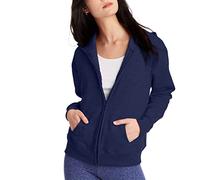 Hanes Womens Comfortsoft Ecosmart Full-Zip Hoodie Sweatshirt (O4637) -Navy -M