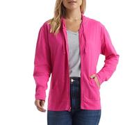Hanes - Sudadera con capucha de punto de algodón flameado texturizado con cremallera completa, para mujer, Amaranto, M