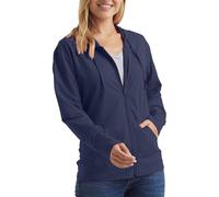 Hanes Women's Jersey Full Zip Hoodie, Navy, Small