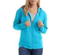 Hanes - Sudadera con capucha de punto de algodón flameado texturizado con cremallera completa, para mujer, Azul (Process Blue), M