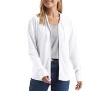Hanes Women's Jersey Full Zip Hoodie, White, Medium