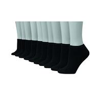 Hanes Women's No Show Sock, Black/White, Sock Size 9-11 Shoe Size 5-9