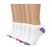 Hanes Women's Shoe Size 8-12 Sport Cool Comfort Moisture Wicking No Show Socks, 6-Pair Pack, White