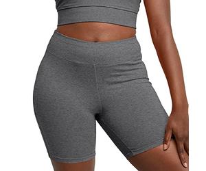 Hanes Women's Stretch Jersey Bike Shorts Grey L