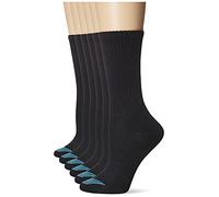 Hanes Women's Ultimate Lightweight Vent Crew Sock 6-Pack, black, Medium (Shoe Size 5-9)