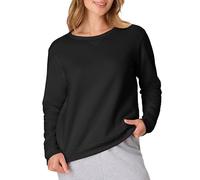 Hanes Women's V-Notch Pullover Fleece Sweatshirt, Ebony, Medium