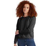 Hanes Women's V-Notch Pullover Fleece Sweatshirt, Ebony, Medium