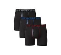 Hanes Total Support Pouch-Calzoncillos Tipo bóxer para Hombre, antirozaduras, Absorbe la Humedad, con refrigeración (Trajes de baño Disponibles) Ropa Interior, Negro, XL (Pack de 3)