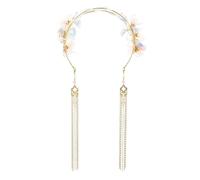 Hanfu Crystal Flower Headbands Vintage Style Hairpins Hair Clips Long Tassel Ornaments Chinese Traditional Accessories