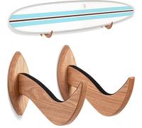 Hang 11 Soporte de pared para tabla de surf, colgador de pared para tabla de surf, hermoso estante de madera sostenible, perfecto para mostrar tu tabla, estantes de surf, colgador horizontal