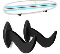 Hang 11 Soporte de pared para tabla de surf, snowboard, longboard, wakeboard, kiteboard, hermoso estante de madera sostenible, el soporte perfecto para mostrar tus tablas (negro)