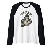 Hang in There It Gets Peor Gorilla Design Camiseta Manga Raglan