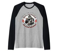 Hang in There It Gets Peor Gorilla Design Camiseta Manga Raglan