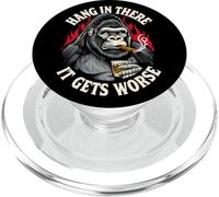Hang in There It Gets Peor Gorilla Design PopSockets PopGrip para MagSafe