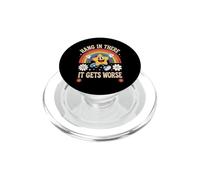 Hang In There It Gets Peor Groovy Star Funny Sarcastic PopSockets PopGrip para MagSafe