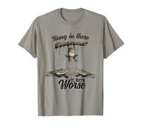 Hang In There It Gets Worse Sarcastic Frog Crocodile Humor Camiseta