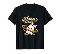 Hang in There Kawaii Chibi Bunny on Branch Design Camiseta