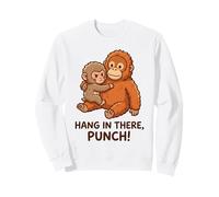 Hang In There Punch Cute Orangután Y Mono Sudadera