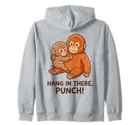 Hang In There Punch Cute Orangután Y Mono Sudadera con Capucha