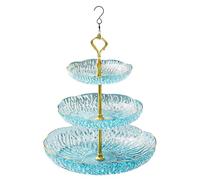 Hangable Bird Bath Bowl, 3-Tier Garden Outdoor Tray, S-Shaped Hook Wildlife Feeder, Multi- Food and Water Dish, Hanging Plate for Birds, Ideal for Patio, Garden, and Backyard Decor
