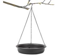 Hangable Bird Bath Bowl, Garden Outdoor Birdbath Tray, S-Shaped Hook, Wildlife Feeder Plate, (Size), Perfect for Patio, Garden, Backyard, Decking Use. 11.81x11.81x18.9 Inches