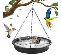 Hangable Bird Bath, Outdoor Birdbath Tray, Wildlife Feeder Plate, S-Shaped Hook, Water Bowl for Patio, Garden & Backyard, 11.81x11.81x18.9 Inches, PP Material, 400g Weight