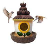 Hangable Bird Houses for Outdoors, Wild Bird Nesting Box, Decorative Feeder Hut, for Garden, Backyard, Patio, Yard Decoration, Wildlife Habitat Accessory, 4.53x4.53x6.3 Inches