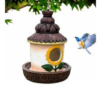 Hangable Bird Houses for Outside, Wild Birds Nesting Box, Decorative Feeder Hut for Garden Décor, Weather-Resistant Outdoor Yard Accent, (1PC) for Backyard, Patio