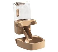 Hangable Dog Feeder, Food Bowl Water Bottle, 9,84 x 9,84 x 4,72 pulgadas, Crate Mount Design, Spill Resistant Construction for Puppies and Kittens Crates, Kennels, Wooden Color