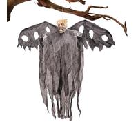 Hangable Halloween Skeleton Ghost - Glowing Eye Decoration, Spooky Horror Prop, Scary Ornament | Decor for Party Haunted House Escape Room Home Garden Yard Porch