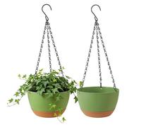 Hangable Plant Pot | 2 Pieces Self Watering Vase Decor With Drainage Holes | Pressure For Long-lasting Use. Suspend It Securely On Wall Hooks, Porch Railings, Or Indoor Brackets To Display Trailing Pl