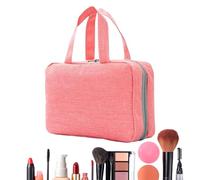 Hangable Travel Toiletry Bag, Roll-Up Makeup Brush Case, 10.63x7.09x3.15 Pulgadas, Fundamentos de Cuidado Personal, Soporte de Impermeable, Plegable 4 en 1 Organizador para Cosmetics, Rosa