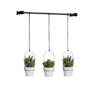 Hangable Window Box - Adjustable Rod Planter | Indoor Plant Pots | Hanging Window Box with Adjustable Metal Rod, Includes 3 Planters, For Wall Garden Kitchen Living Room Bedroom Bathroom Balcony