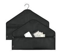 Hanger Diversion Safe - Funda con cremallera para maletín impermeable e ignífuga, compartimento seguro para ocultar objetos de en viajes o en casa | 1 paquete, negro, documentC, Negro,