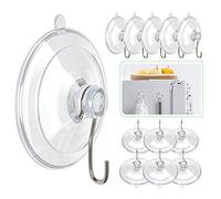 HangerSpace Suction Cup Hooks, 45 mm Clear PVC Suction Cups with Metal Hooks Removable Small…
