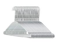 HANGERWORLD 100 Perchas de Alambre con retornos 40 cm Plata Metal Percha