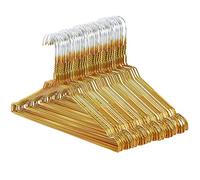 Hangerworld 50 Perchas 40cm Metal Dorado Galvanizado Ahorra Espacio Camisas Muescas para Tirantes