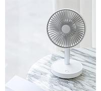 Hanghaijia La Fan de Escritorio portátil, hogar silencioso de la Oficina 4000mAh Que acampa al Aire Libre aumentó la Fan móvil de 5 Cuchillas (Color : White)