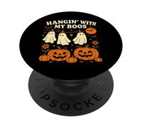 Hangin' With My Boos - Calabazas fantasmas de Halloween PopSockets PopGrip Adhesivo