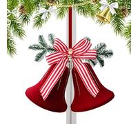 Hanging Bell, Christmas Decorations Home, Decorative Wall Mantel Accent, Front Door Hanging Accessory, Soft Touch Flocked Finish, Perfect for Garden Backyard Setup, Seasonal Celebration Item